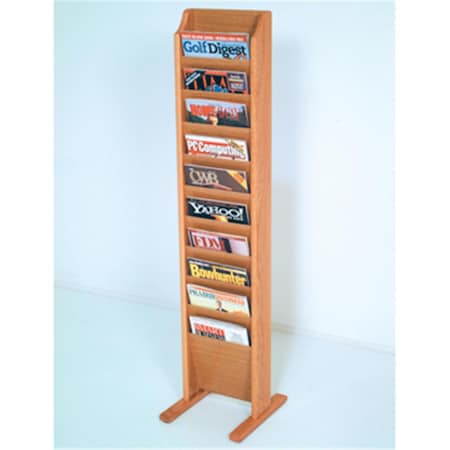 Wooden Mallet Cascade Free Standing 10 Pocket Magazine Rack in Light Oak MR10-FSLO